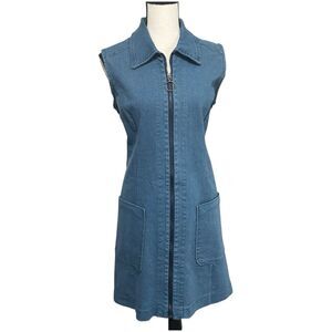 Hope & Harlow Y2K Stretch Denim Dress Blue Sz 8 Shift